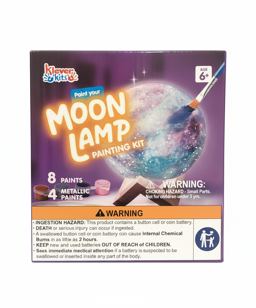 Klever Kits Paint Your Moon Lamp Painting Kit