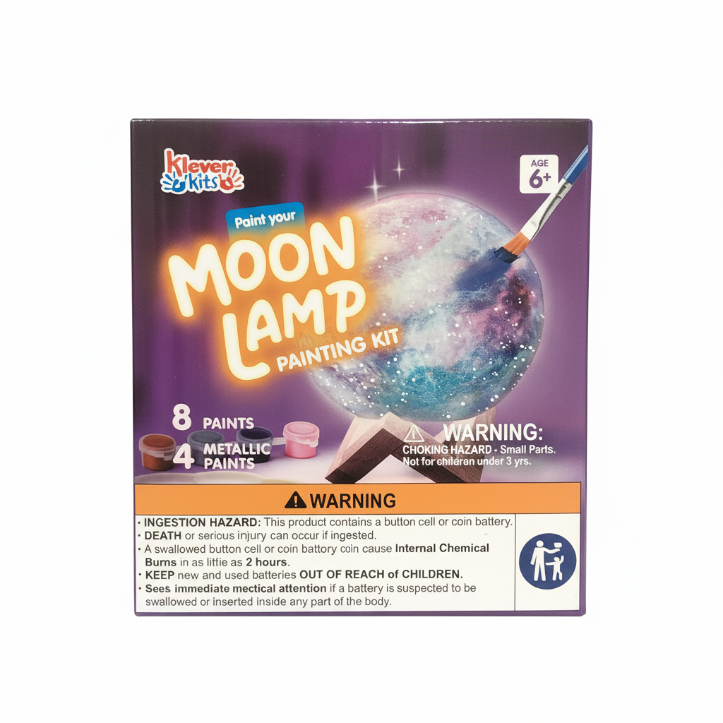 Klever Kits Paint Your Moon Lamp Painting Kit