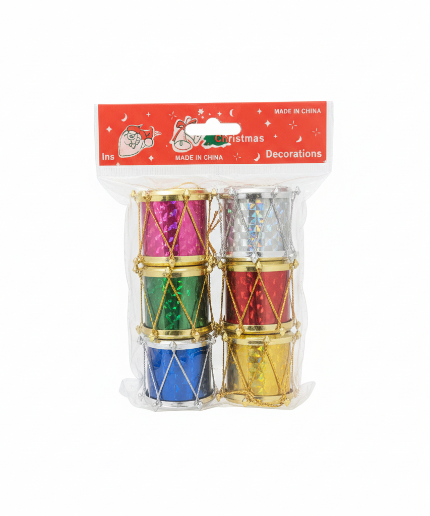 Christmas Decorations Mini Drum Ornaments Set