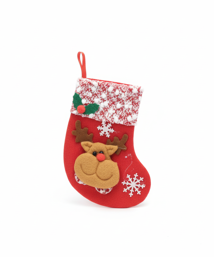 Felt Reindeer Christmas Mini Stocking Ornament