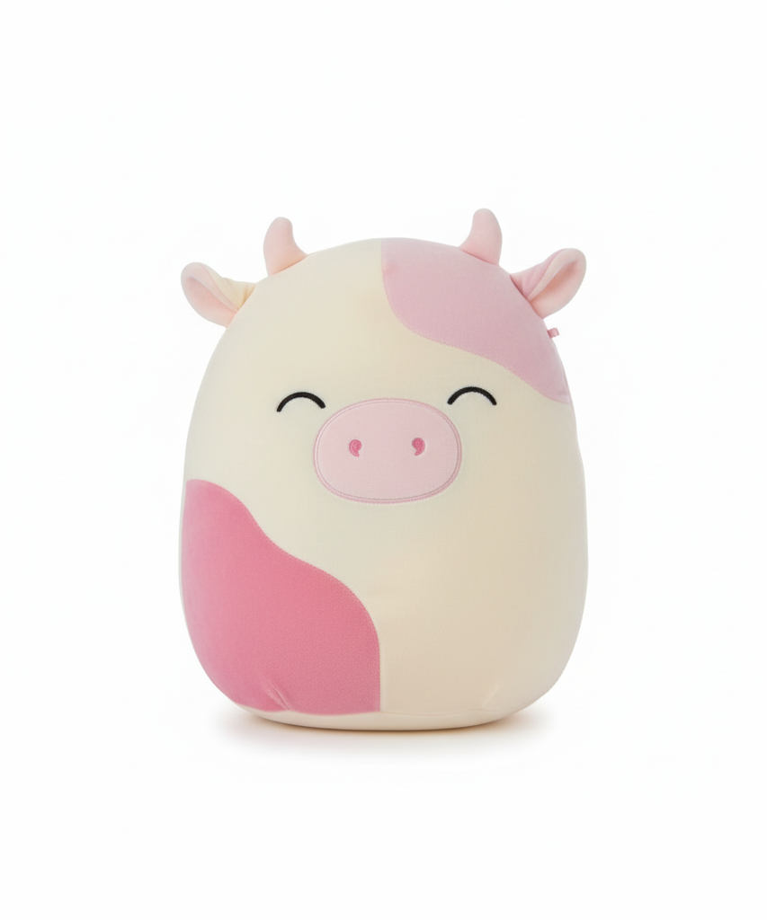 Squishmallows Pink and Cream Spotted Cow Plush