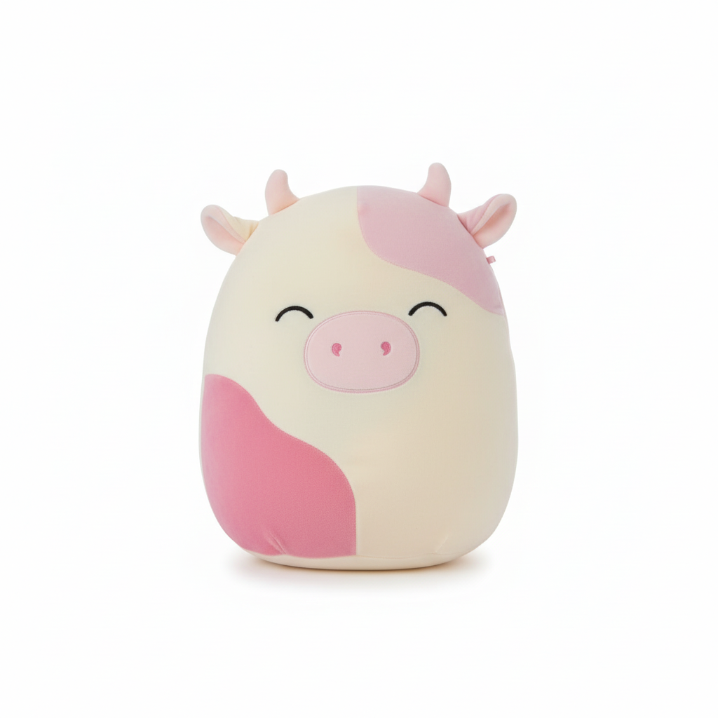 Squishmallows Pink and Cream Spotted Cow Plush