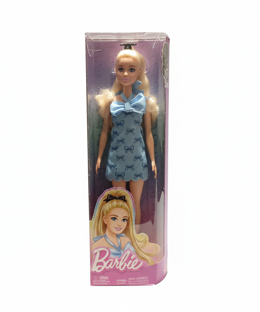 Barbie Fashionistas Doll with Blue Bow Halter Dress & Blonde Hair