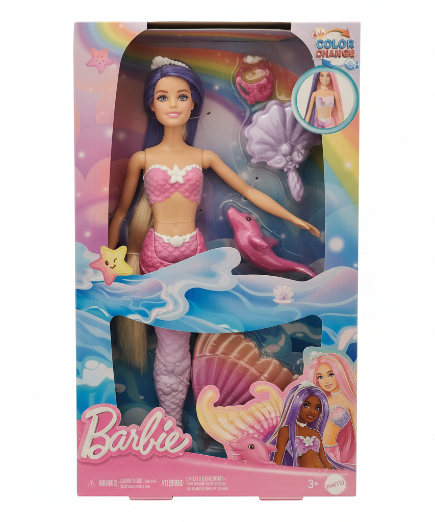 Barbie Molly Color Change Mermaid Doll with Dolphin and Accessories