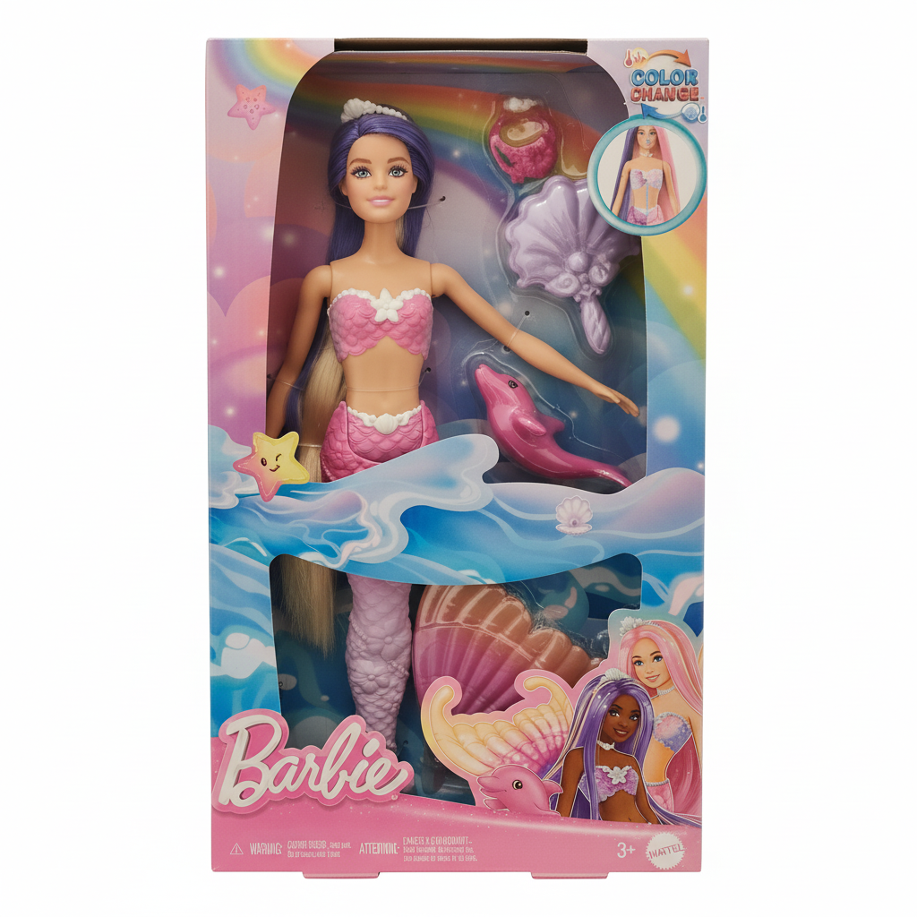 Barbie Molly Color Change Mermaid Doll with Dolphin and Accessories