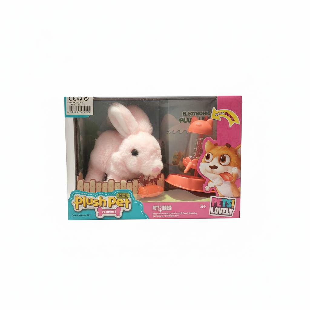 Pets! Lovely Mini Electronic Plush Rabbit Pet Pethouse