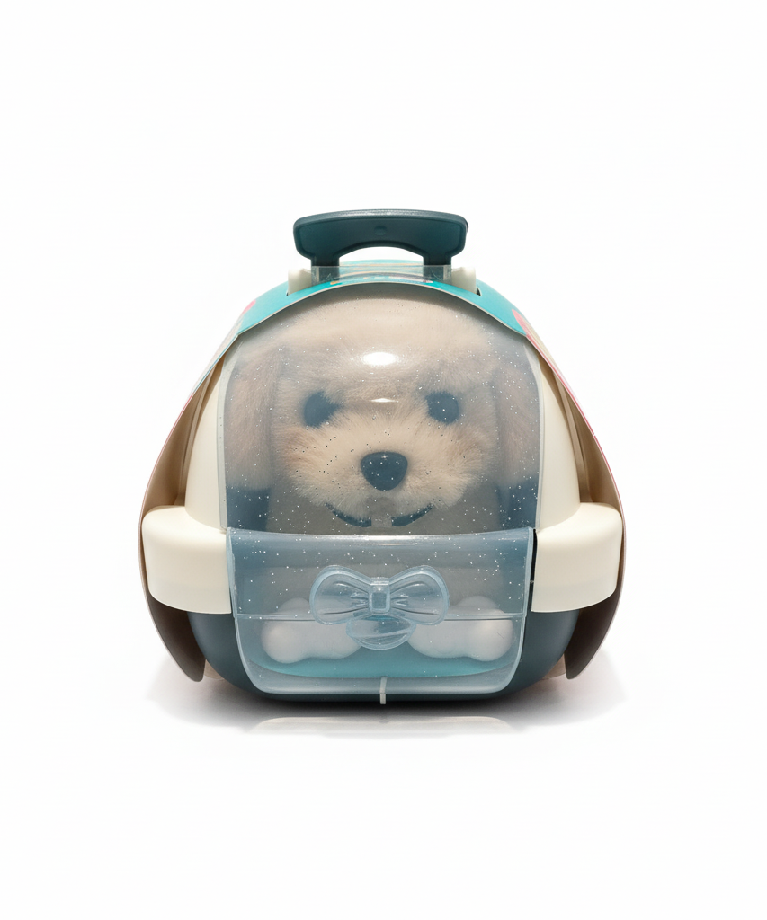Shimmer Pet Carrier with Plush Puppy
