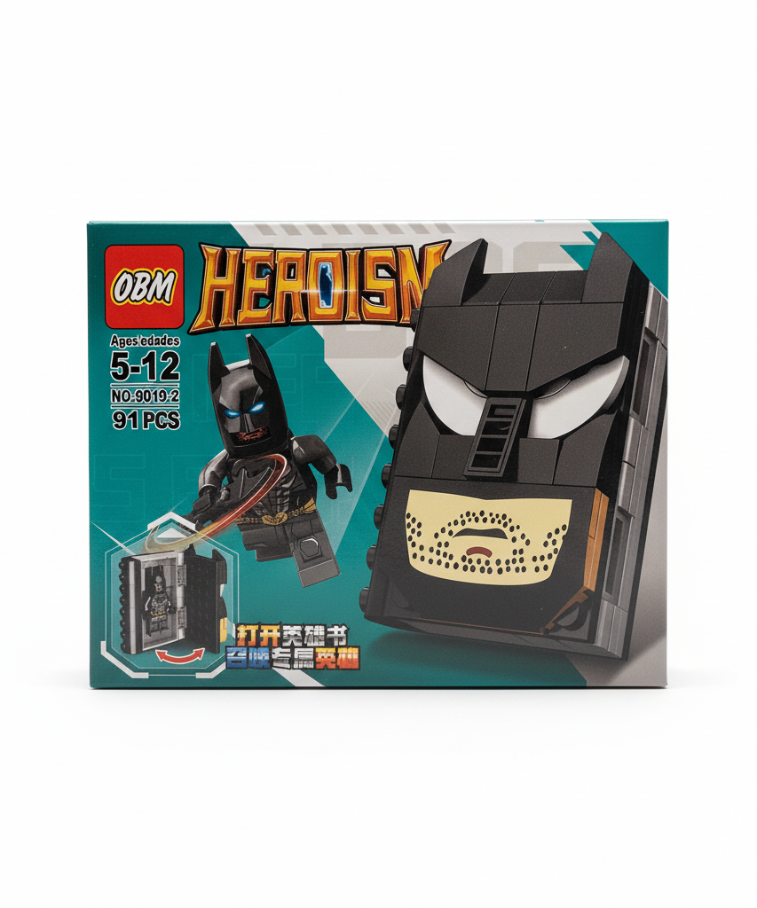 OBM HEROISM Building Block Set: Batman-Style Openable Book No. 9019-2