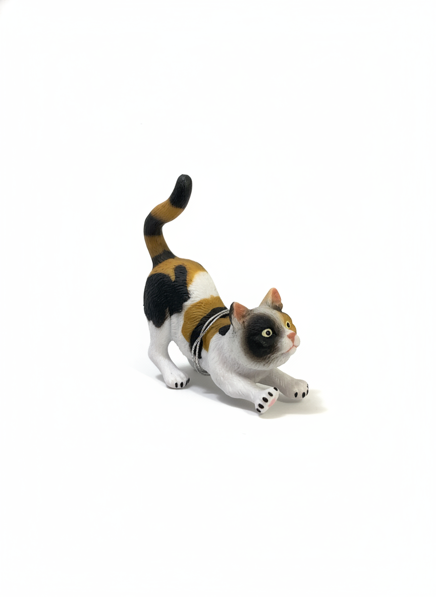 Calico Cat Kitten Figurine Toy