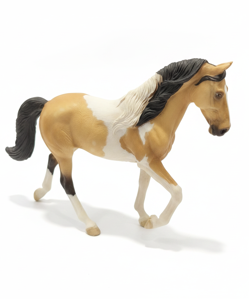 Realistic Pinto Horse Figure