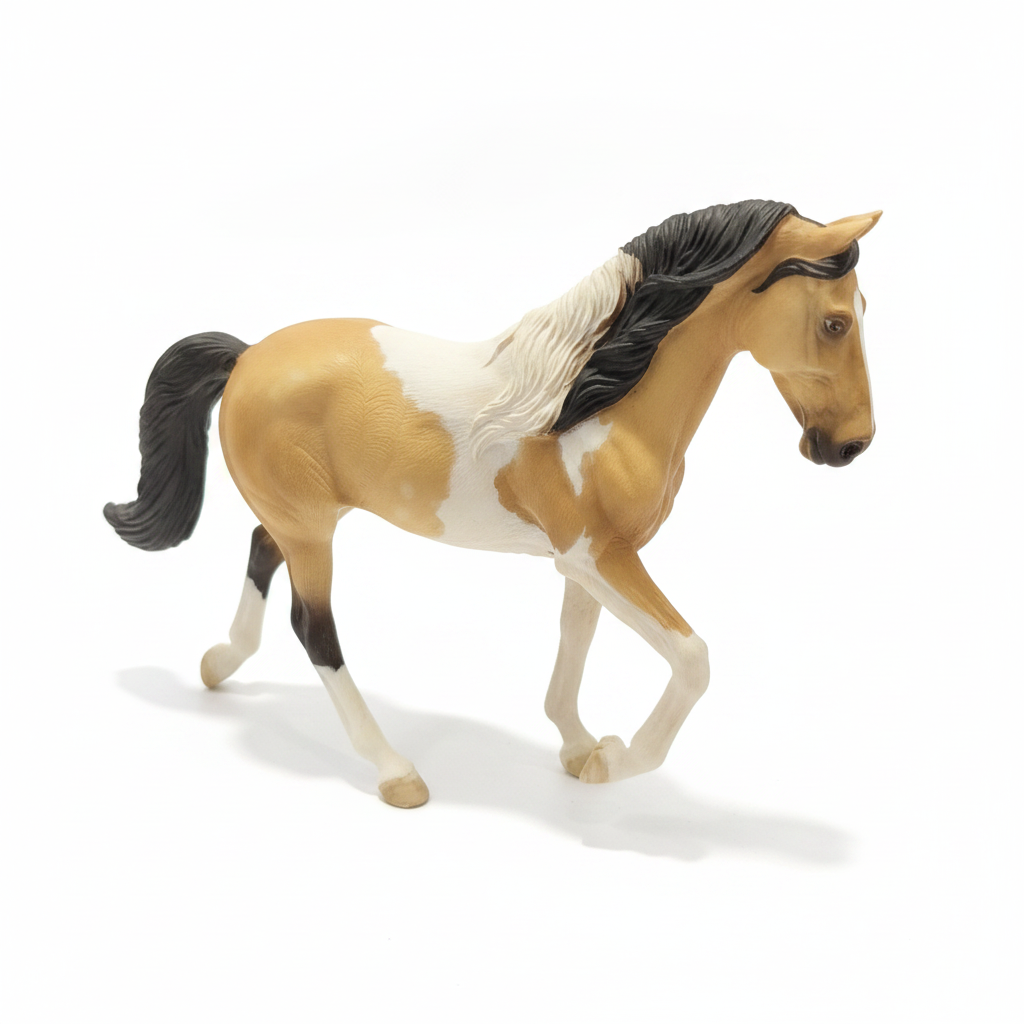 Realistic Pinto Horse Figure