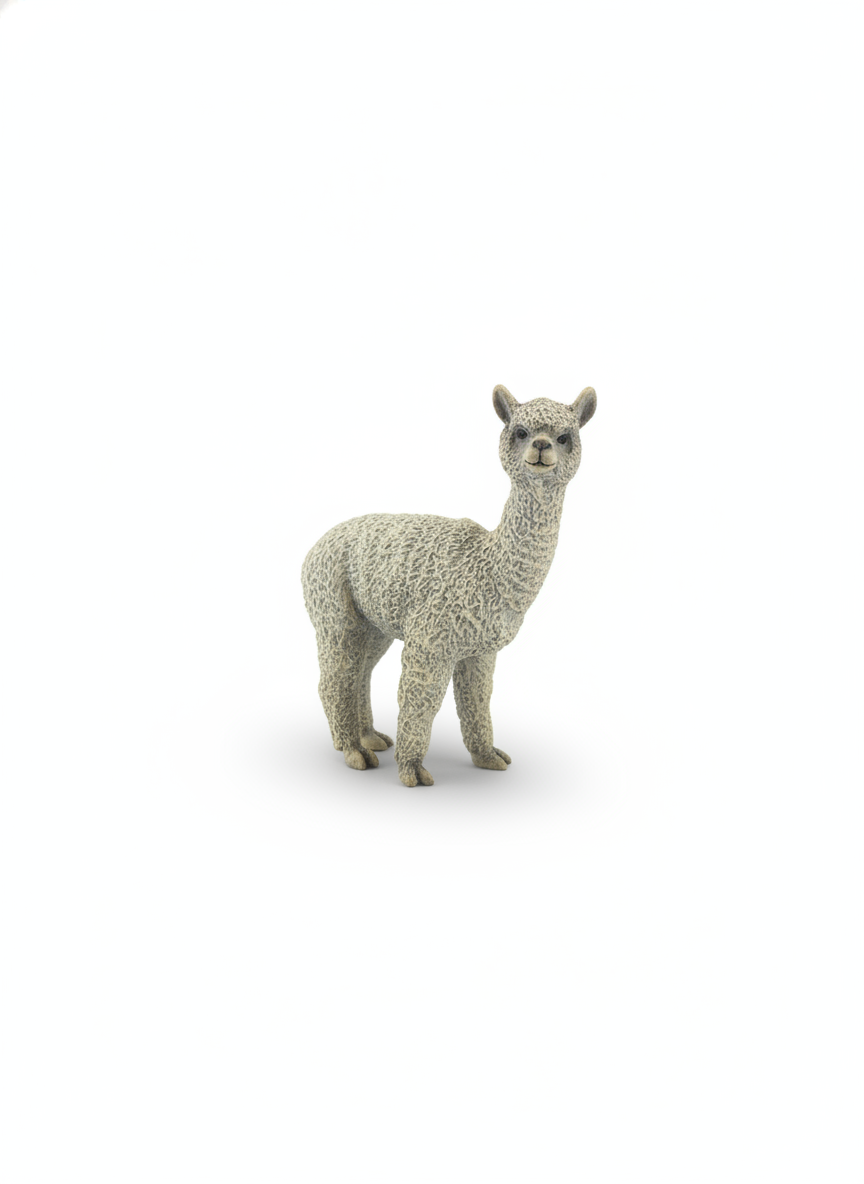 Realistic Alpaca Animal Figurine
