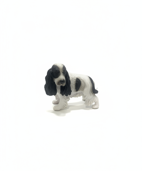 Realistic Black & White Cocker Spaniel Figurine
