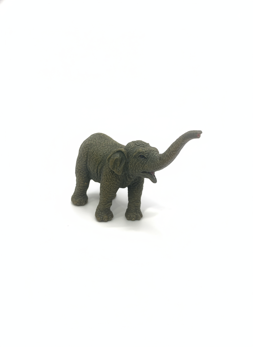 Miniature Realistic Elephant Figurine