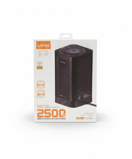 LDNIO Multifunctional 2500W Power Extension Socket with 15W Wireless Charging (Model SEW4485)