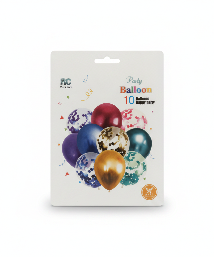 RC Rui Chen Party Balloons - 10 Count Happy Party Mix