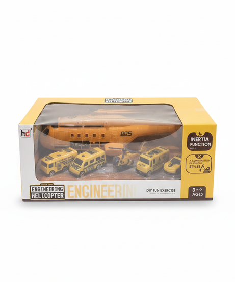 HD Series Toys Engineering Helicopter & Vehicle Set