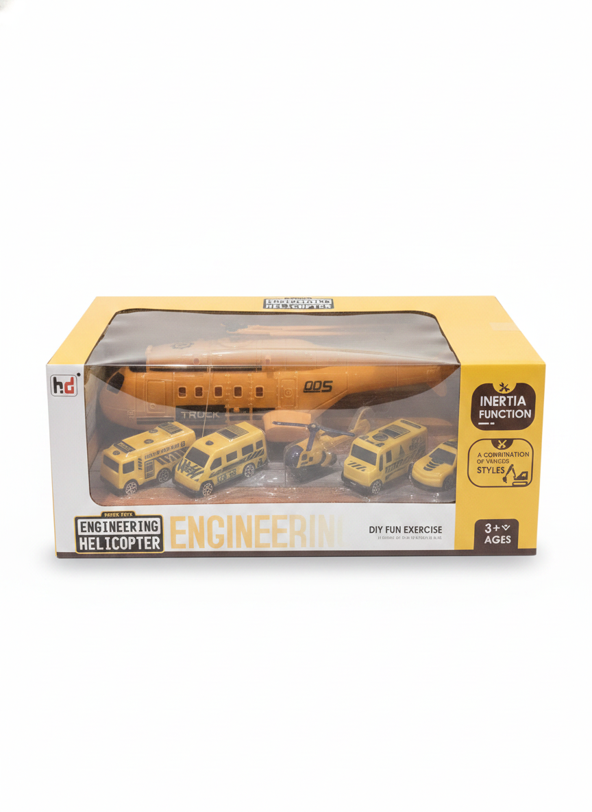 HD Series Toys Engineering Helicopter & Vehicle Set