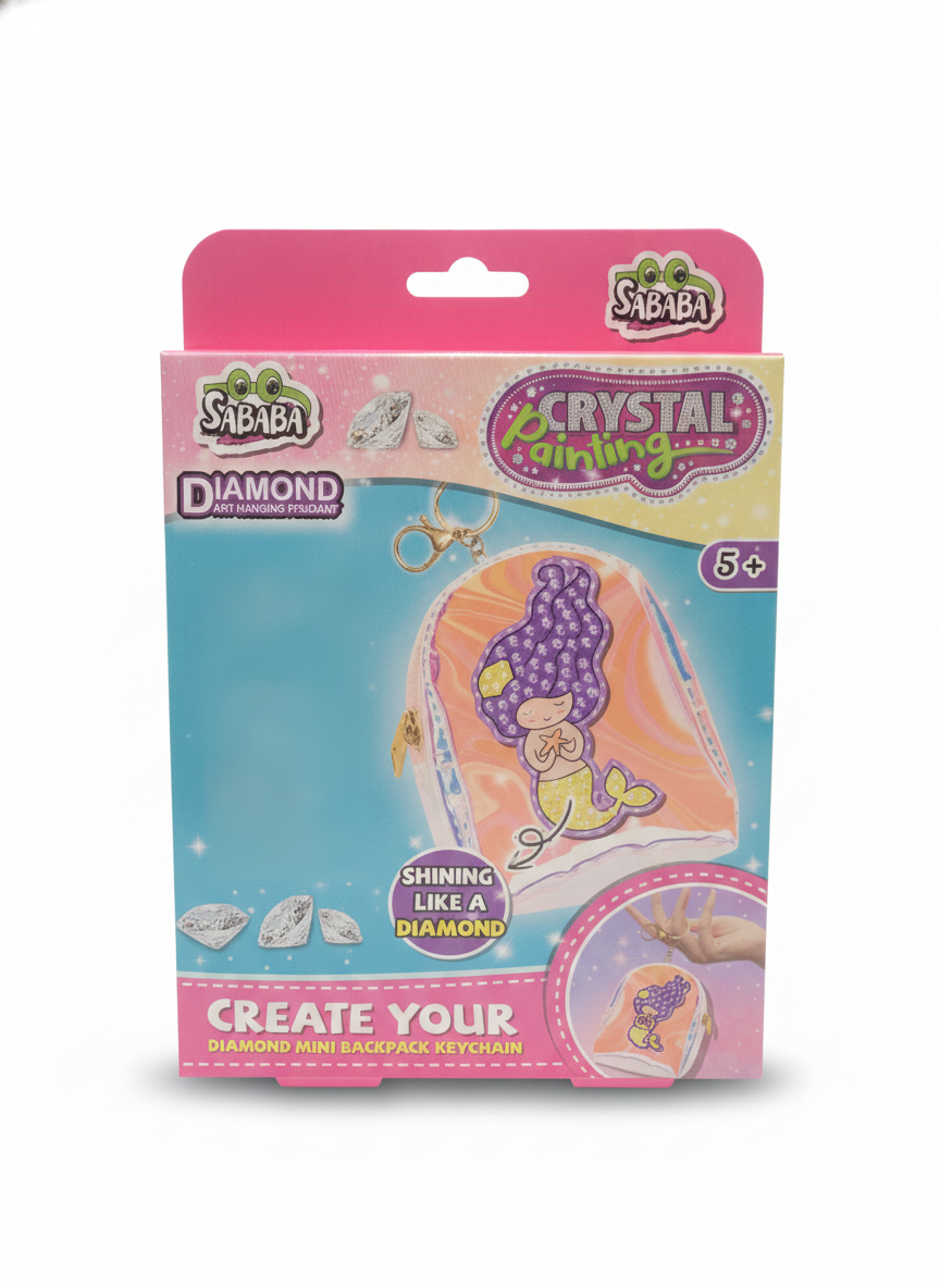 Sababa Crystal Painting Diamond Art Hanging Pendant - Create Your Diamond Mini Backpack Keychain