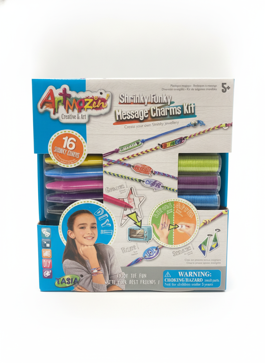 ArtMazin Shrinky Funky Message Charms Kit