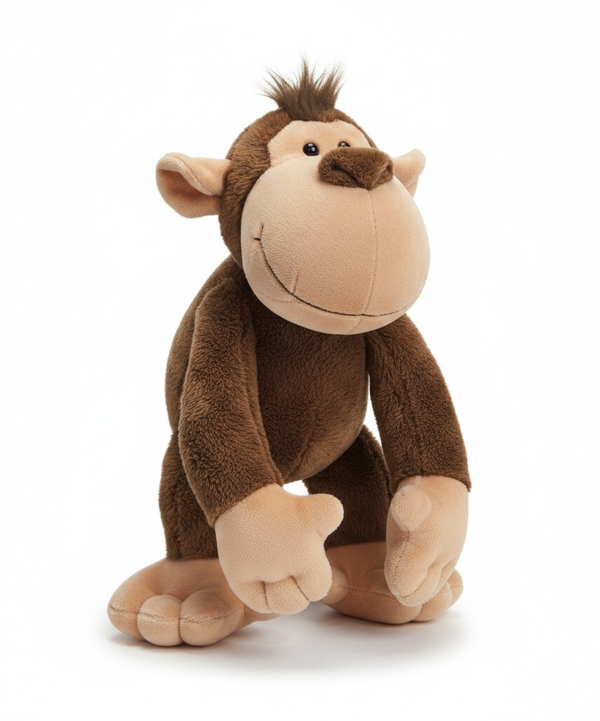 Spiky-Haired Brown Plush Monkey Toy-35cm