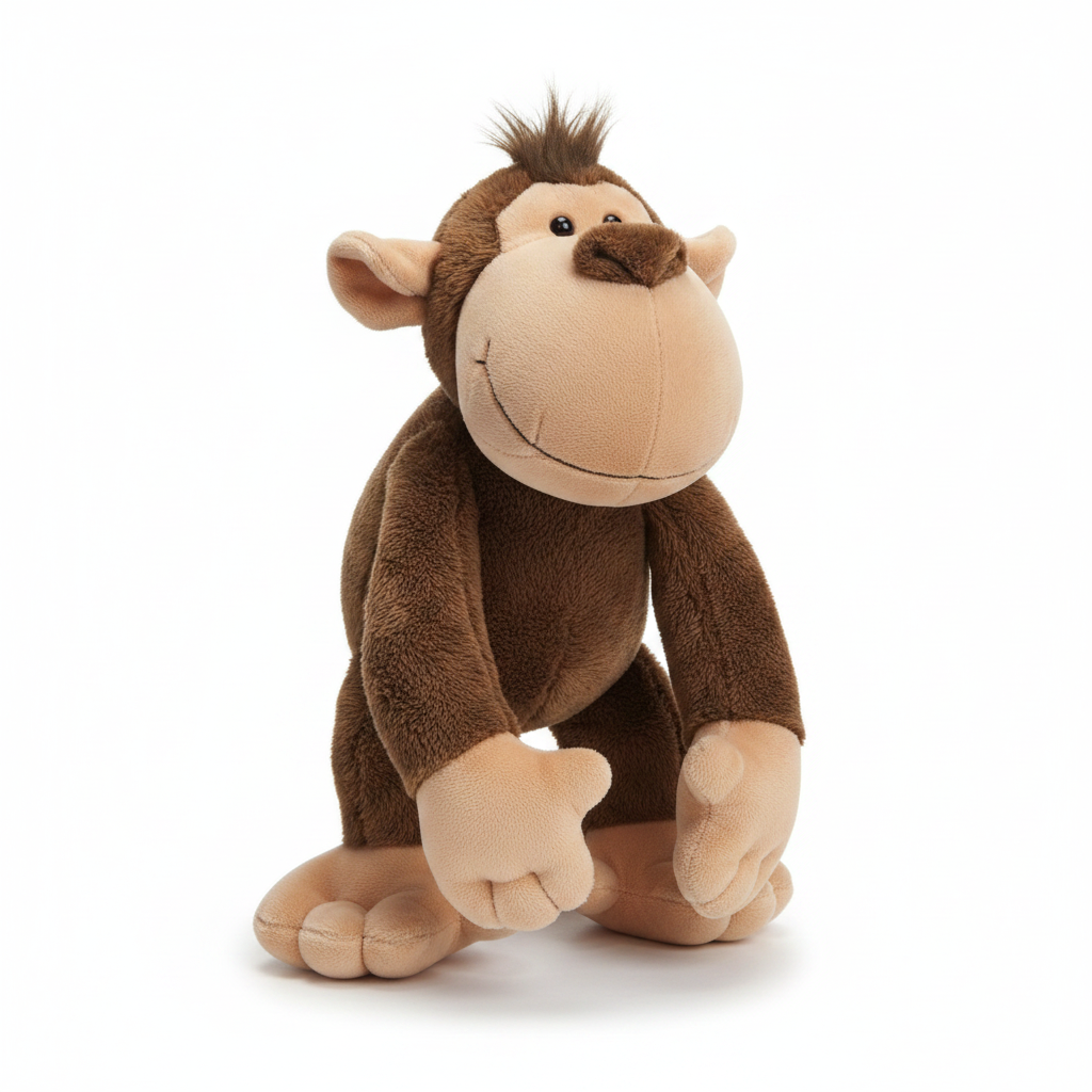 Spiky-Haired Brown Plush Monkey Toy-35cm