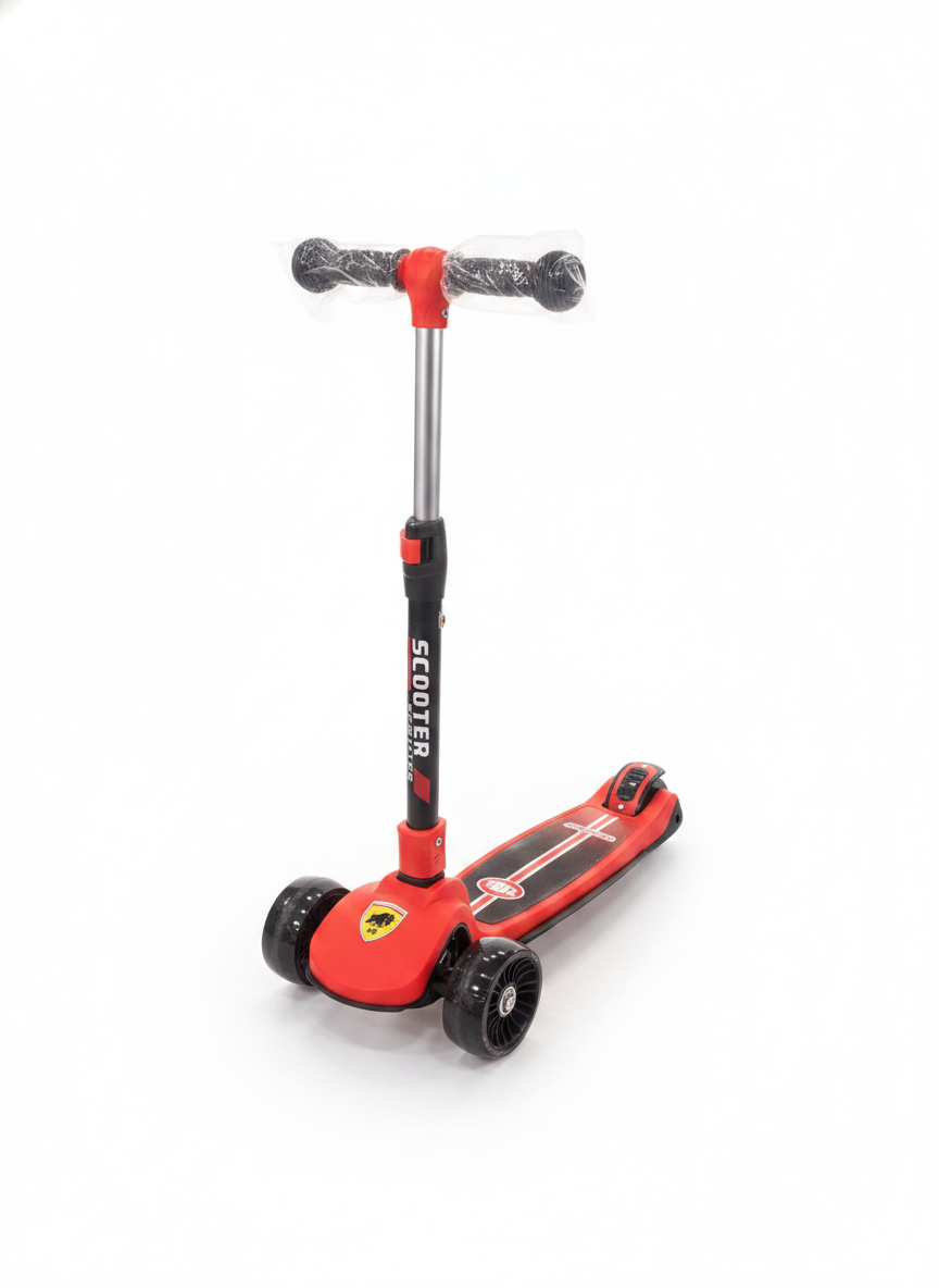 Sporty Red 3-Wheel Scooter
