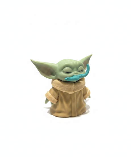 The Child Grogu Figure with Blue Pacifier