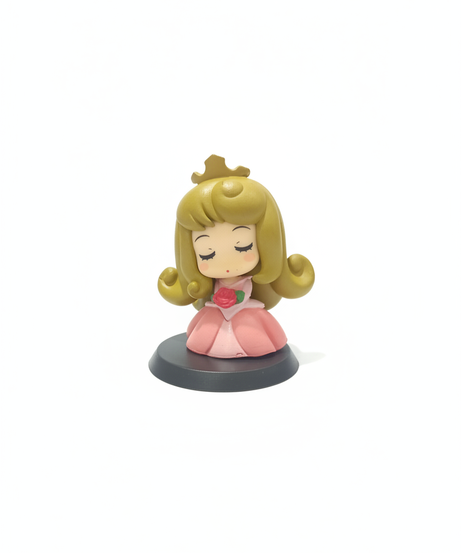 Chibi Princess Figurine with Rose Dress