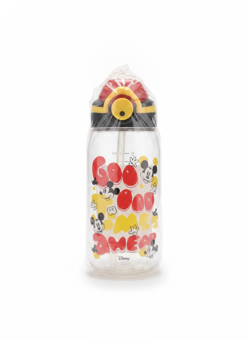 Disney Mickey Mouse "Goo Goo Ahead" Water Bottle with Straw