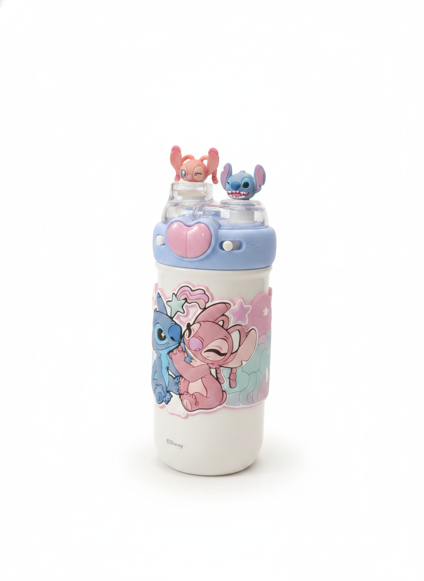 Disney Stitch & Angel Dual-Straw Water Bottle