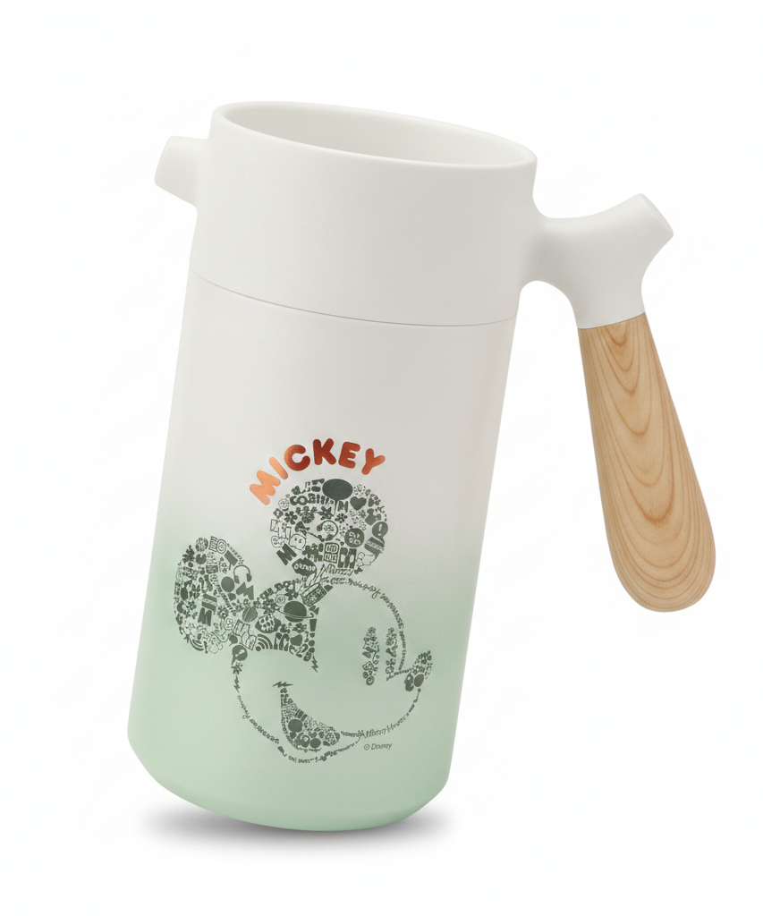 Mickey Mouse Thermal Flask with Wooden Handle