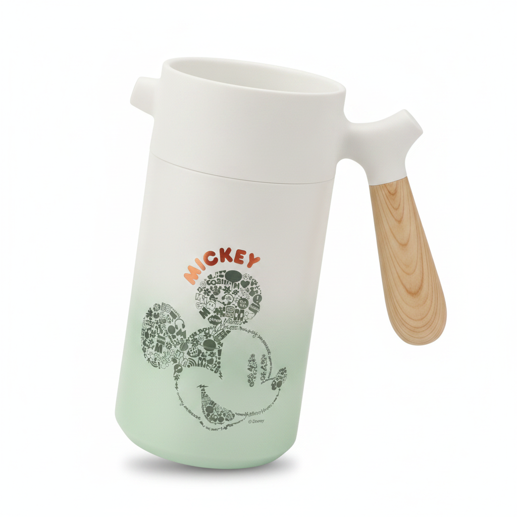 Mickey Mouse Thermal Flask with Wooden Handle