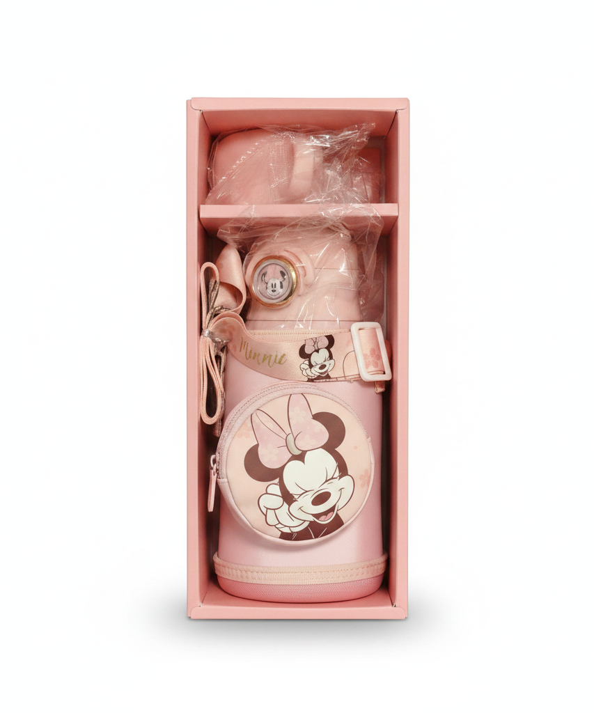 Minnie Mouse Pink Insulated Water Bottle Set with Coin Purse