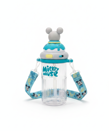Mickey Mouse Themed Ice Cream Top Water Bottle with Strap
