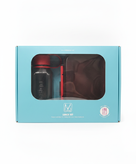 M-Design Lunch Set with Fresco Lunch Box, Cutlery Set, and Water Bottle