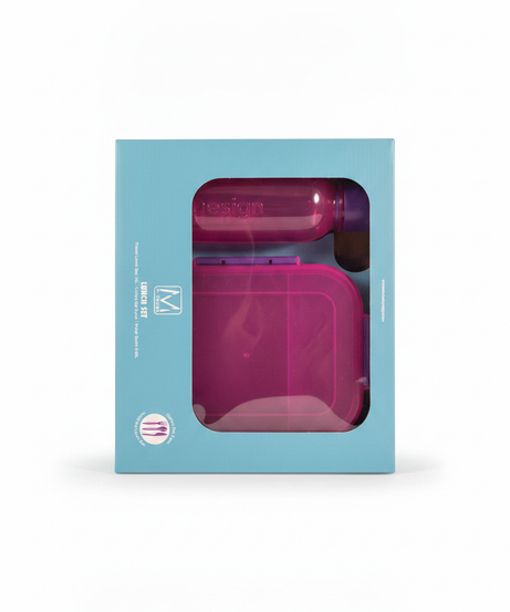 M-Design Fresco Lunch Set with 1.6L Lunch Box, 3-Piece Cutlery Set, and 0.65L Water Bottle