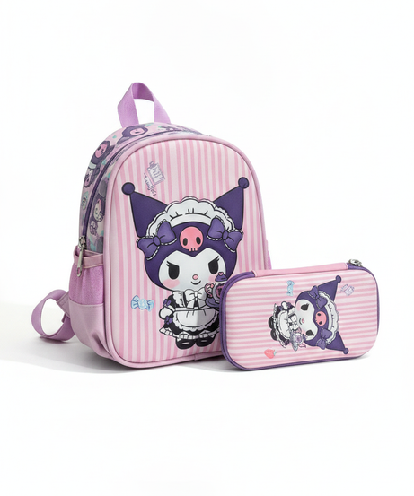 Kuromi Maid Theme Mini Backpack and Pencil Case Set