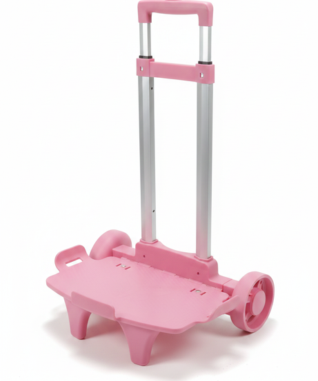 Children's Foldable Pink Trolley with Extendable Handle