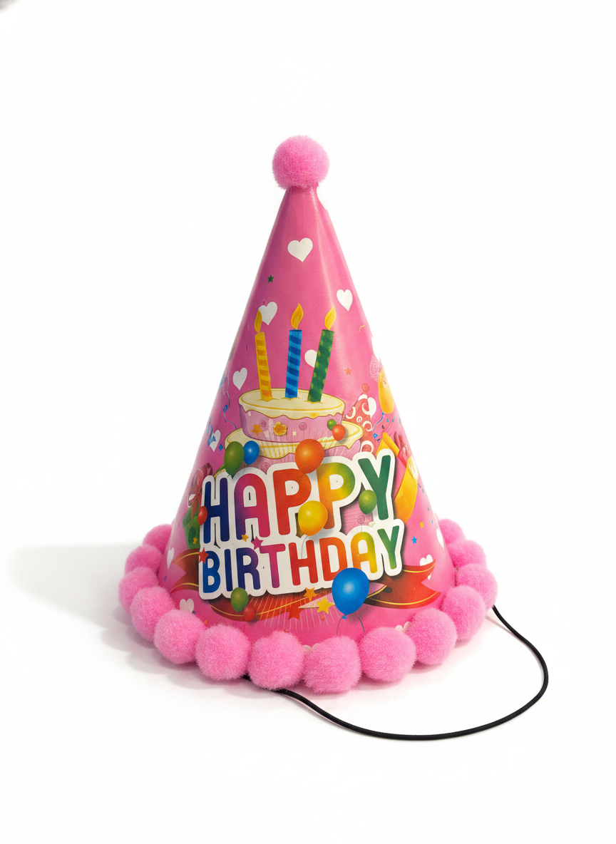 Happy Birthday Party Hat (Pink)