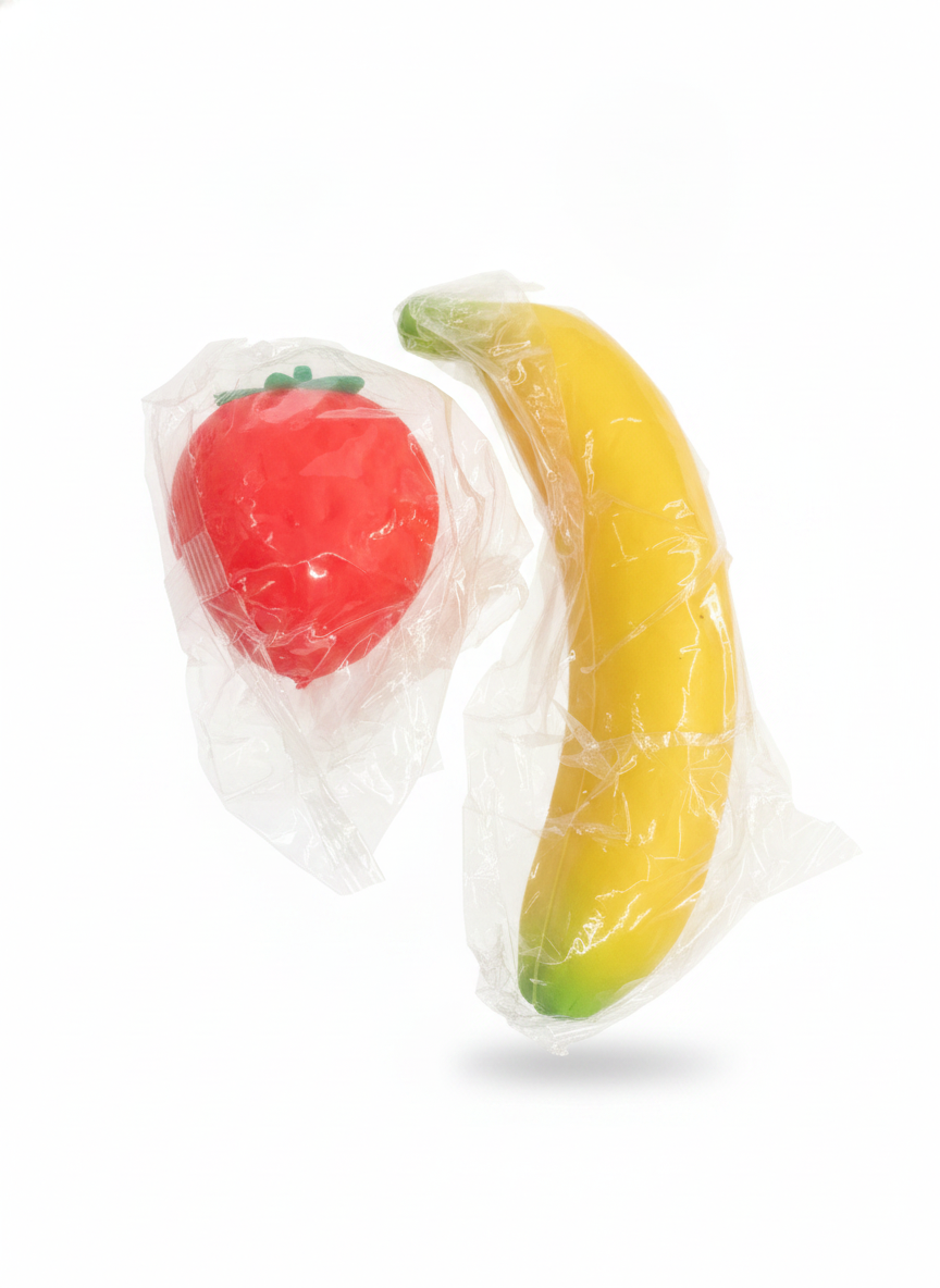Fruit-Shaped Squishy Fidget Toys (Strawberry & Banana)