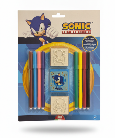 Sonic The Hedgehog Set of Stamps and Markers