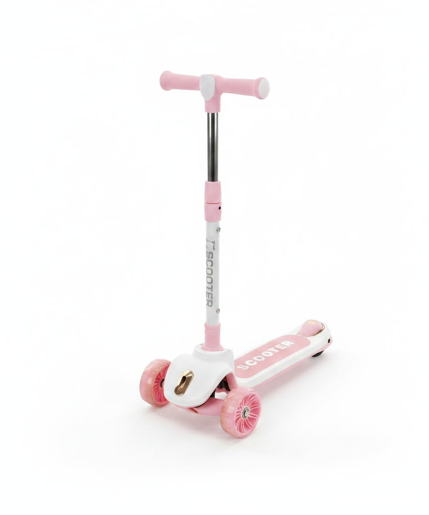 Kids' Pink 3-Wheel Adjustable Scooter