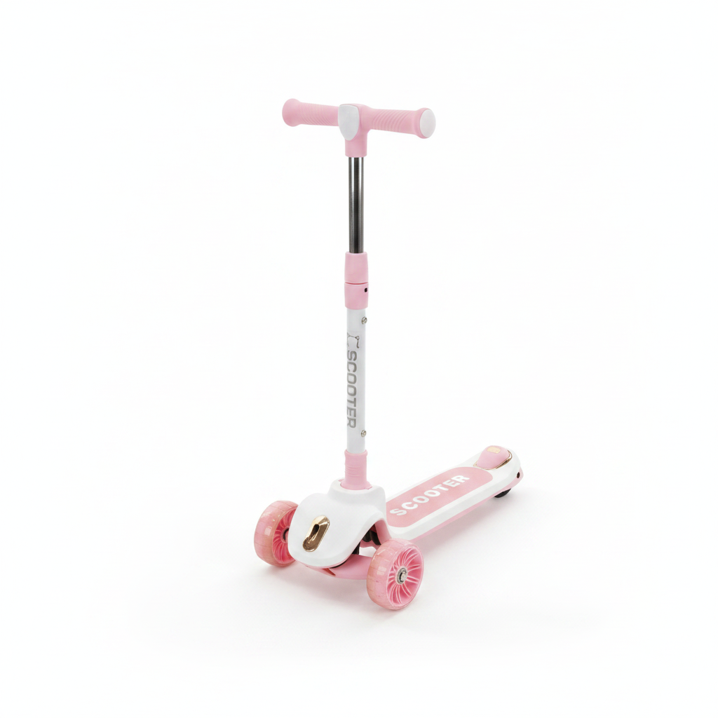 Kids' Pink 3-Wheel Adjustable Scooter