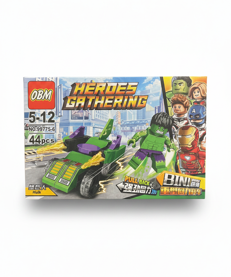 OBM Heroes Gathering Hulk Pull Back Vehicle Building Blocks (44pcs)