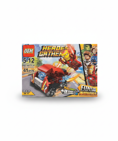 OBM Heroes Gather Iron Man MK 50 Pull Back Building Block Set