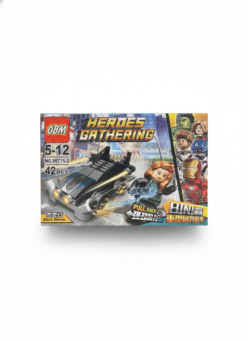 OBM Heroes Gathering Black Widow Pull-Back Building Blocks Set (No. 99775-2)