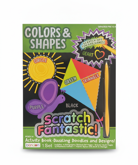 COLORS & SHAPES Scratch Fantastic! Activity Book - Dazzling Doodles and Designs!