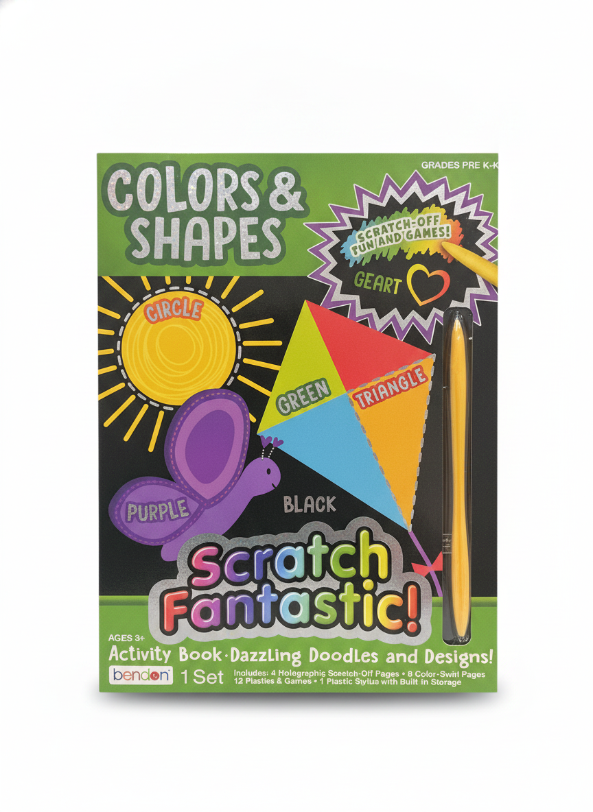 COLORS & SHAPES Scratch Fantastic! Activity Book - Dazzling Doodles and Designs!