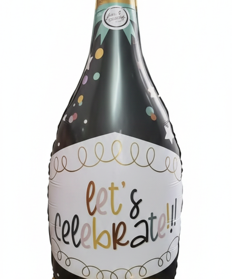 64-inch Large Standing Champagne Bottle Balloon, 1pc Balloon with Wide Base